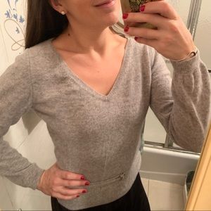 Benetton Pure Wool Belted V-Neck Sweater